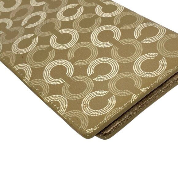 Auth COACH Op Art - Gold Cream PVC Agenda - Picture 6 of 6